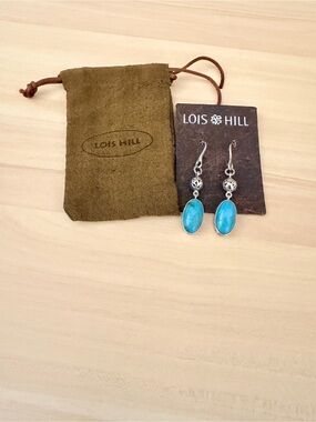 Lois Hill Turquoise Beaded Oval Earrings